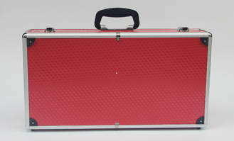 Красная алюминиевая переносная сумка, облегченный алюминиевый трудный случай с пеной