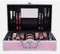 Pink Cosmetic Case 90 Degree Open , Multi - Purpose Pink Makeup Case